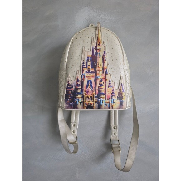 Loungefly Disney Parks 50th Anniversary Cinderella Castle mini backpack 10x9x4 main image 10